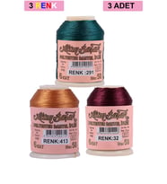 3 Adet Altınbaşak Oya ve Dantel İpi 20 gr - Royaleks - No: 413 - 032 - 291