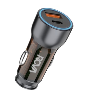Rova RV-OSB196 48W Çift Port Hızlı Araç Şarj Başlığı  Type-C + USB-A  QC3.0 Destekli  Alüminyum Gövde