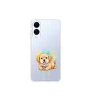 Samsung Galaxy S25 Edge ile Uyumlu Splash Köpek Tasarımlı Şeffaf Silikon Kılıf