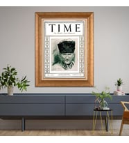 Altın Paspartulu Atatürk  Çerçeveli Tablo C373 (Gold)