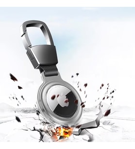 Buff TagSafe HookSteel Taşınabilir Anahtarlık Darbeye Dayanıklı Metal Askılı AirTag Kılıf (Gümüş)