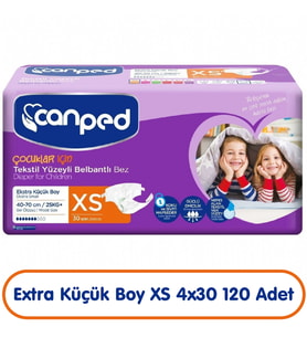 Canped Çocuklar İçin Belbantlı Hasta Bezi Xs Beden 30x4 120 Adet