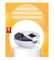 Mey İthalat® 5 Fonksiyonlu Döner Süzgeçli Rende ve Dilimleyici Aparat