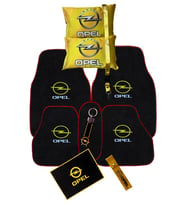 Opel Araç Oto Halı Paspas & Dijital Baskılı Sarı Boyun Yastığı & Opel Oto Aksesuar Seti