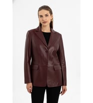 Louisa Bordo Blazer Kadın Hakiki Deri Ceket