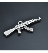 Pubg Keleş Ak-47 Kalaşnikof Kolye Ucu - Antik Gümüş Kaplama - Kod:283