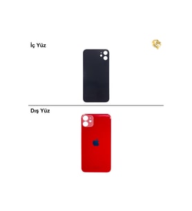 iphone 11 iPhone 11 Kırmızı Renk Arka Kapak Arka Cam Batarya Kapağı Lazer Kesim Kapak Pil Kapağı