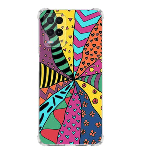 PrintiFy Oppo A54 4G Uyumlu Retro Color 4 Baskılı Şeffaf Köşe Korumalı Antişok Kılıf