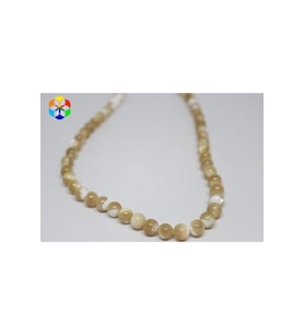 Bileklik Boy Sedef Taşı Yarım Dizi 8mm (KARAMEL) (18CM UZUNLUĞUNDADIR)