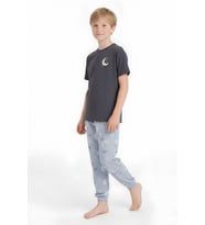 Erkek Çocuk %100 Pamuk Kumaş Pijama Takımı 8-13 Yaş 12712IS MODANINO
