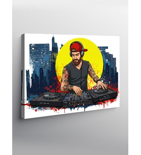 Kanvas Tablo Şehirde Dj Grafiti