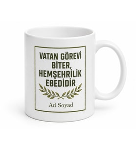 Hemşehriye Asker Hediyesi Baskılı Kupa Bardak Askerlik Hatırası Hediye