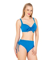 Endeep Kadın Fiyonk Detaylı Koyu Mavi Büyük Beden Bikini Takımı