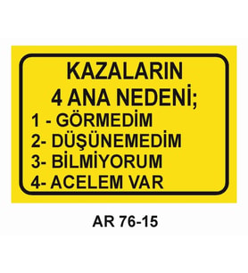 İŞ GÜVENLİĞİ UYARI LEVHASI 1 ADET PVC 21 X 29CM