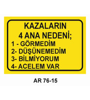 İŞ GÜVENLİĞİ UYARI LEVHASI 1 ADET PVC 21 X 29CM