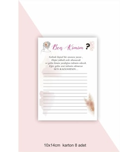 Ben Kimim Oyun Ve Eğlence Kartları  Bride To Be Bekarlığa Veda Ne