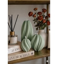 Spiral Rüya Mum 3'lü Set - Mumelia Candles Doğal Soya, El Yapımı, Dekoratif - Adaçayı Yeşili