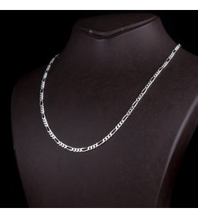 925 AYAR GÜMÜŞ 55 CM FİGARO ZİNCİR (Gri)