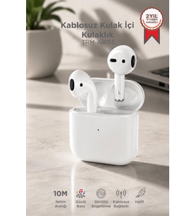 Torima Bluetooth Kulaklık Kulak İçi Kablosuz Kulaklık Silikon Kılıf Hediyeli Air-5S Beyaz
