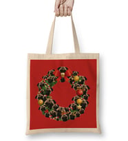 Pug Dog Multiface Christmas Wreath Bez Çanta Uzun Saplı