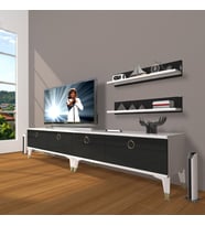 Decoraktiv Eko 220T Mdf Gold Tv Ünitesi Tv Sehpası (Siyah - Beyaz)