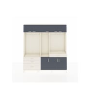 Arges Dolap 8 Raflı 4 Çekmeceli 3 Askılı 220x30x243 Aytaşı-Antrasit/Aytaşı