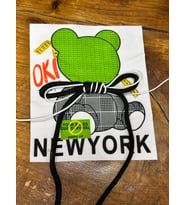23X20 CM FİYONK İPLİ NEWYORK YAZILI AYI ARMA DİKİŞ APLİKE