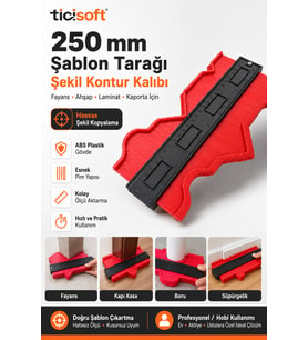 Kontur Ölçer 250 mm Şekil Kopyalama Mastarı Fayans Laminat Ahşap Kesim