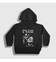 Presmono Unisex Çocuk Siyah Sniper Oyun Counter Strike Cs Go Kapüşonlu Sweatshirt 327120tt