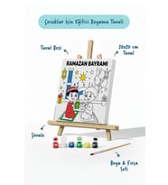 Ramazan Bayramı Çocuklar İçin Eğitici Boyama Tuvali (Şövaleli)