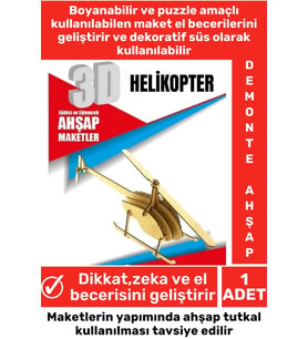 Özel 3D Görsel Zeka Geliştirici Boyanabilir Çocuk Yetişkin Puzzle Dekoratif Demonte Ahşap Oyun Maket