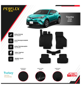 Toyota Chr 2019+ 3D Havuzlu Paspas (Siyah - Beyaz)