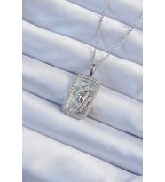 316L Çelik Zincir Gümüş Renk Zirkon Taşlı Yüz Figürlü Tarot Kolye 5886 - HPSBYI4676-3125