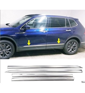 VW Tiguan Krom Yan Kapı Çıtası 4 parça 2016 ve üzeri Paslanmaz Çelik 7 Koltuklu