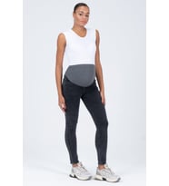 Busa Hamile Esnek Karın Bantlı Arka Kemerli Büyük Beden Skinny Kot Pantolon Antrasit