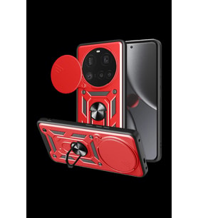 Pilelistore   Xiaomi Mi 15 Ultra Kılıf Pars Lens Yüzüklü Silikon - Kırmızı