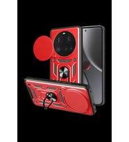 Pilelistore   Xiaomi Mi 15 Ultra Kılıf Pars Lens Yüzüklü Silikon - Kırmızı