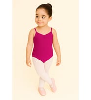 İnce Askılı Full Lycra Coton Bale Mayosu-Çocuk (Fuşya)