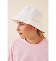 Kadın Beyaz Bucket Şapka Balıkçı Model Kova Şapka