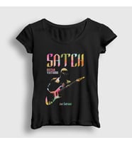Presmono Kadın Siyah Satch Gitarist Hediye Joe Satriani T-Shirt 551283tt