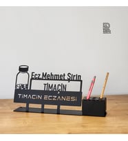 Eczacı İsimlik - Eczane ve Eczacılar İçin İsimlik ve Kalemlik Seti - Kişiye Özel İsimlik - İsme Özel Metal İsimlik