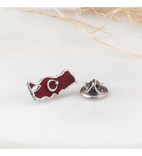 Gümüş Türkiye Haritası Rozet