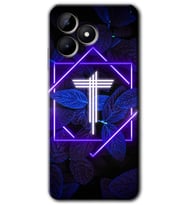 Realme C53 Kılıf HD Desen Baskılı Kılıf - Dark Neon Yaprak T Harfi
