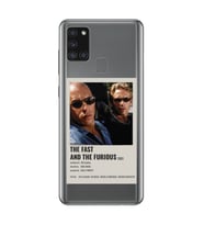 Samsung Galaxy A21S Uyumlu Hızlı ve Öfkeli Minimalist Poster Desenli Şeffaf Telefon Kılıfı