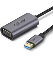 Telefon, Bilgisayar ve TV Uyumlu USB den VGA ya Dönüştürücü Aktarıcı Kablo (20cm-1080P Görüntü) (Siyah)