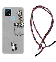 Realme C11 C21 C21Y C25Y C11 2021 Kılıf Boyun Asklı Rasta Silikon Pandalar 1798