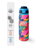 CORAL HIGH 38510 KIDS RENKLİ KAMUFLAJ DESENLİ PİPETLİ VE DİREKT İÇİM ÇELİK TERMOS 800ML