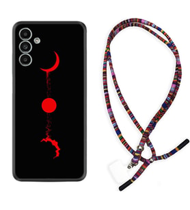 Samsung A23 A31 A32 A50 A51 A52 A53 A70 Kılıf Boyun Asklı Rasta Silikon Red Moon 1710
