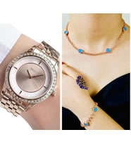 Ferrucci Rosegold Çelik Şık Kadın Kol Saati+Nazarlıklı Set Hediyeli