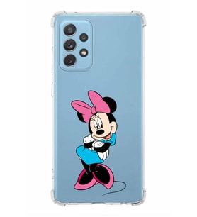 Samsung Galaxy A72  Köşe Korumalı Antişok Kapak Minnie Mouse Tasarımlı Şeffaf  Kılıf
